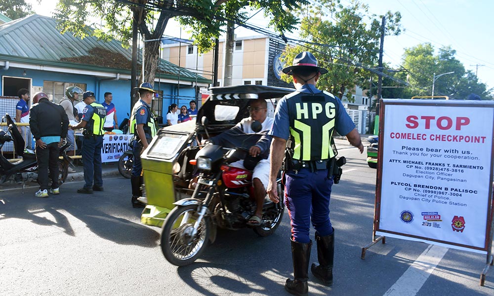 1,000 police officers deployed for Comelec checkpoints